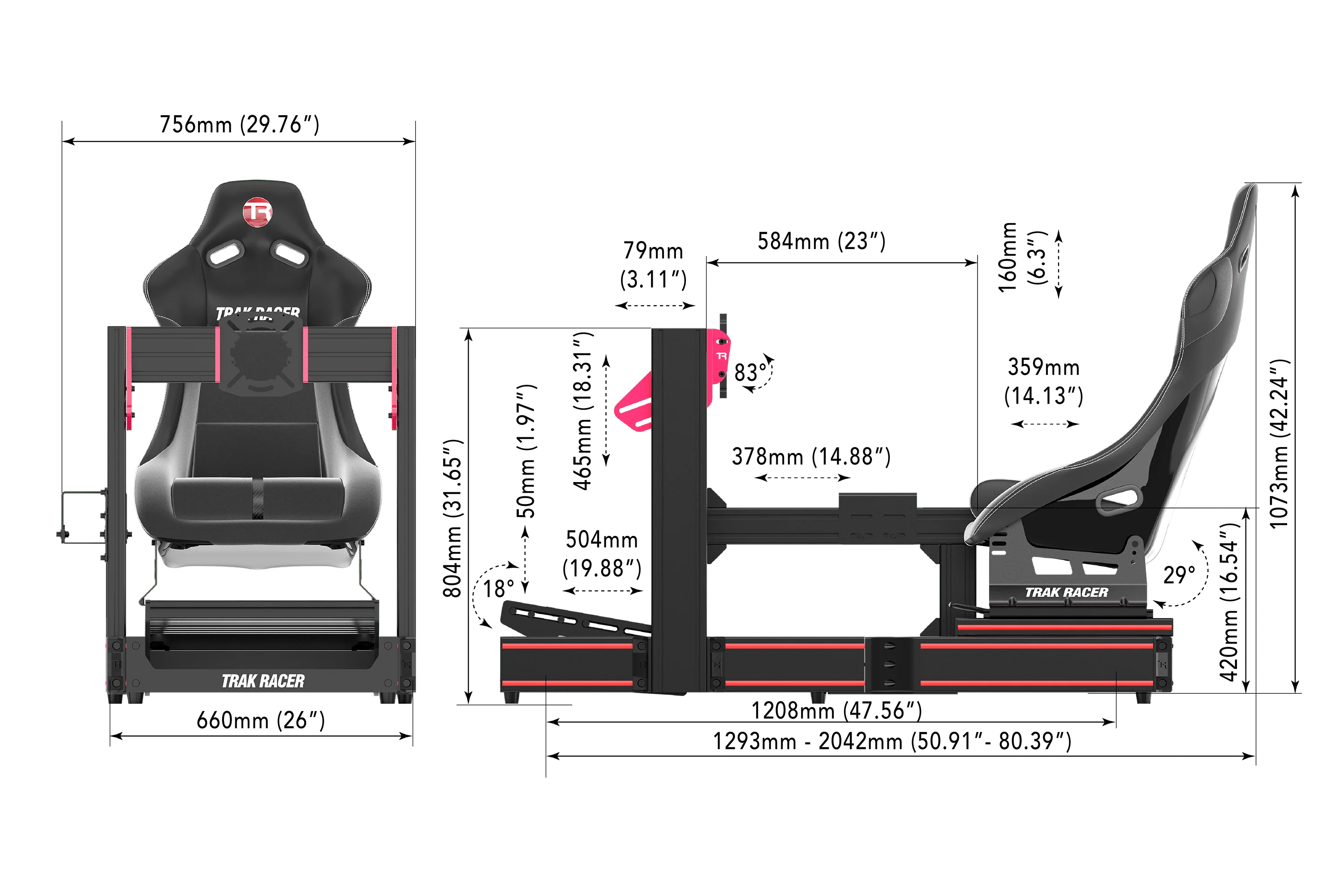 TR120S V2 Racing Simulator with Seat Slider Kit - Image 11