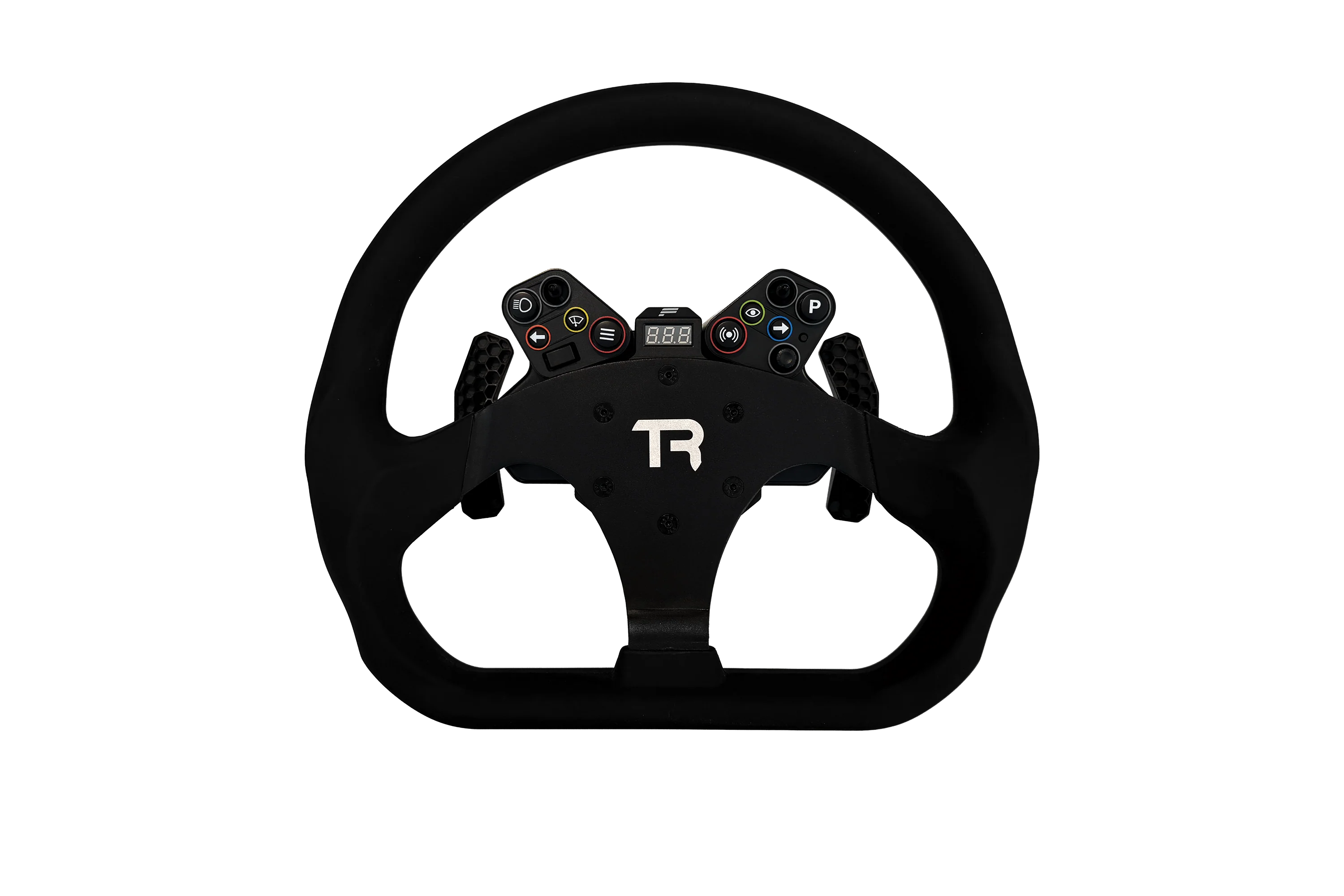 330mm/13" Flat-Bottom GT Sim Racing Wheel – Aluminium with Durable Silicon Hand Grips - Image 6
